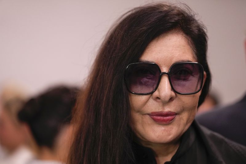 Marina Abramovic attends the Fendi Spring Summer 2025 collection, that was presented in Milan, Italy, Tuesday, Sept. 17, 2024. (AP Photo/Luca Bruno).