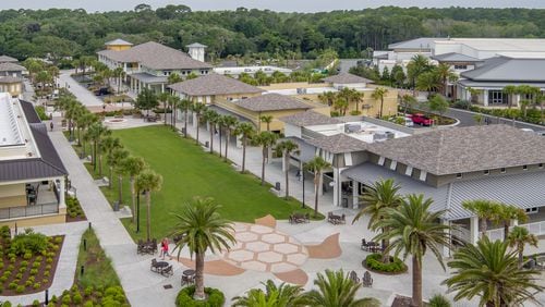 The Corsair Beach Park opened in 2019 and is flanked by the Jekyll Island Convention Center, Beach Village retail center and the Westin hotel. (Photo courtesy of Jekyll Island Authority)