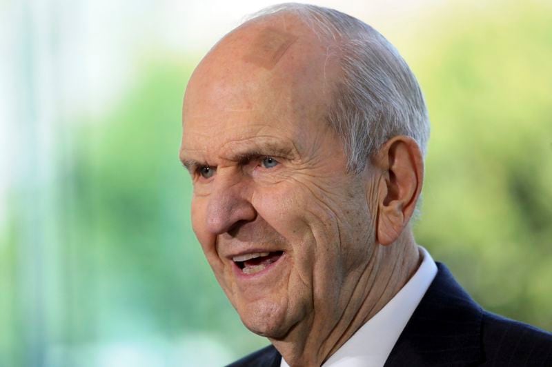 FILE - The Church of Jesus Christ of Latter-day Saints President Russell M. Nelson speaks during a news conference at the Temple Square South Visitors Center in Salt Lake City, on April 19, 2019. (AP Photo/Rick Bowmer, File)