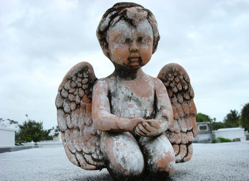 A weathered angel at the Key West Cemetery. 