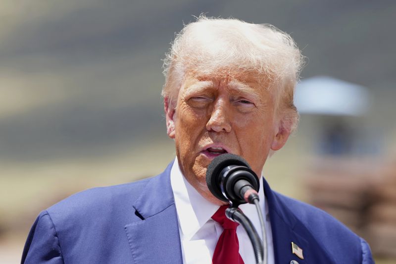 Republican presidential nominee former President Donald Trump speaks along the southern border with Mexico, Thursday, Aug. 22, 2024, in Sierra Vista, Ariz. (AP Photo/Rick Scuteri)