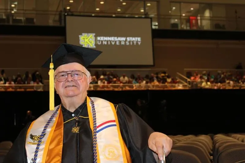 Paul Wiser, who graduated magna cum laude from Kennesaw State University on Wednesday, at age 81, was the school’s oldest spring 2023 graduate.