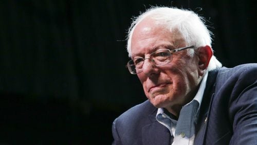 Sen. Bernie Sanders (I-VT) takes part in a campaign rally for NYC mayor Bill de Blasio on October 30, 2017 in New York City.