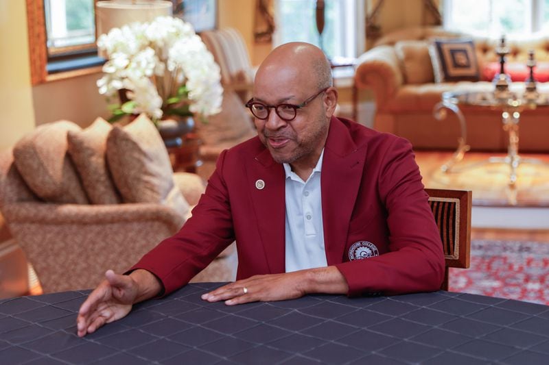 Morehouse College President David A. Thomas, at the President’s residence on campus, plans to write more and spend time with his family after he retires as president of Morehouse College in 2025. (Natrice Miller/ AJC)