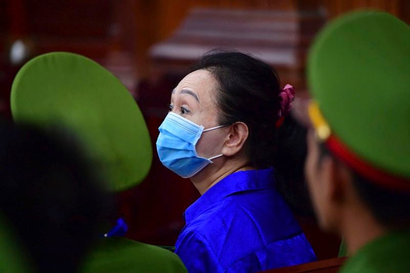 Business woman Truong My Lan, a real estate tycoon sentenced to death for financial fraud, attends her second trial in Vietnam's largest fraud case in Ho Chi Minh City, Vietnam Thursday, Sept. 19, 2024. (Thanh Tung/VNExpress via AP)