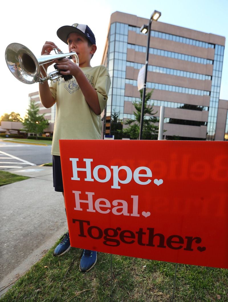 The staff at Emory Decatur Hospital can look forward to daily trumpet concerts from local sixth grader Jason Zgonc. CURTIS COMPTON / CCOMPTON@AJC.COM