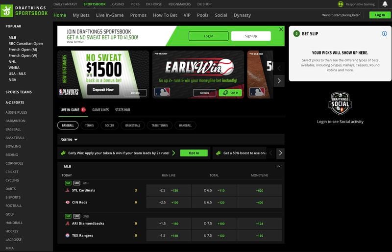 DraftKings Georgia Sportsbook Home Page