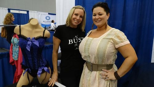 Cynthia Decker (left) and Molly Hopkins run Kennesaw's LiviRae Lingerie, a bra fitting store featured on Lifetime's "Double Divas," which was recently cancelled after two seasons. CREDIT: Rodney Ho/rho@ajc.com