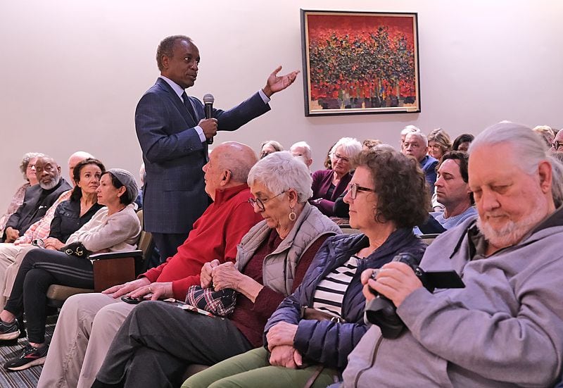 Michael Thurmond discusses his new book at the library in Athens, GA, Sunday, February 25, 2024. (Nell Carroll for The Atlanta Journal-Constitution)