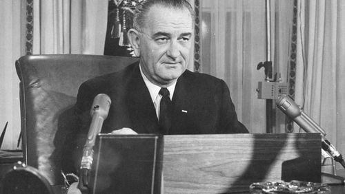 In an Oval Office address, President Lyndon Johnson stunned the nation by declaring he wouldn't seek reelection in 1968.