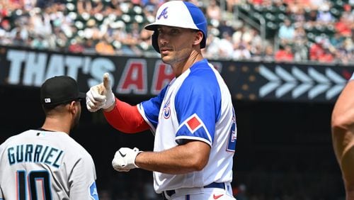 Braves first baseman Matt Olson: "I think 10-year-old Matt thought it’d be really cool. I always pictured myself in a Braves uniform. You want to picture yourself in the All-Star Game doing all this stuff. To have them meshed together is cool.”