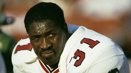 The 1984 training camp was a bad one for running back William Andrews, who mangled his left knee running a routine play on the practice field at Suwanee. He had rushed for 1,567 yards in 1983 and was never the same after the injury.