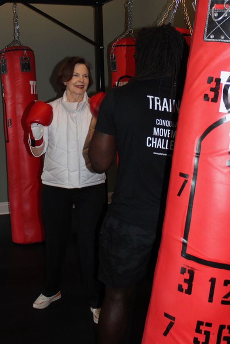 Corinna Wilson, a Peachtree Hills Place resident who was diagnosed with Parkinson’s disease about eight years ago. She began boxing almost immediately after researching the benefits of the activities for those with Parkinson's.