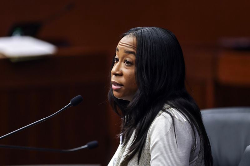 Sarah Hunt-Blackwell, a policy advocate for American Civil Liberties Union who testified Monday before the state Senate Judiciary Committee, cautioned against passing Senate Bill 392, which would make it a crime to use deepfakes in campaign ads. (Natrice Miller/ Natrice.miller@ajc.com)