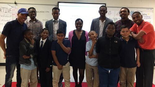 Students from Clark Atlanta University and Morehouse College have provided mentoring and guidance to fourth and fifth graders at Riverside Intermediate School. Courtesy of Cobb County School District