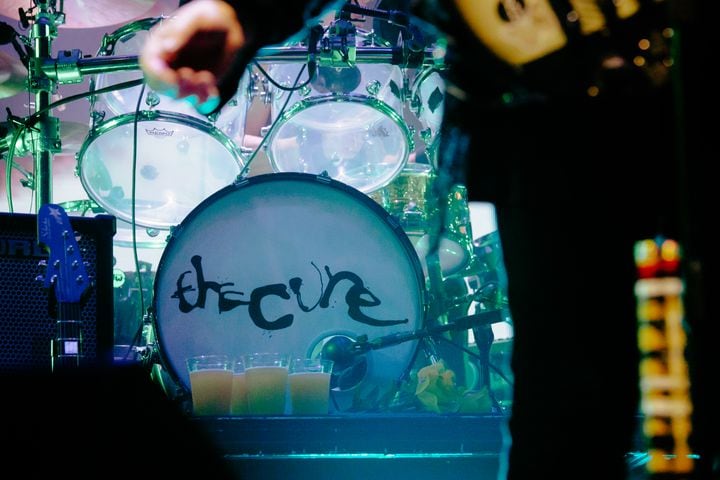 The Cure performs to an excited crowd at the State Farm Arena on June 27, 2023. (Sophie Harris for The Atlanta Journal-Constitution).