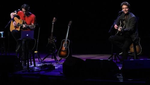 Rick Springfield and Richard Marx took the stage together at the end of their show at Atlanta Symphony Hall on Dec. 5, 2017. Photo: Melissa Ruggieri/AJC