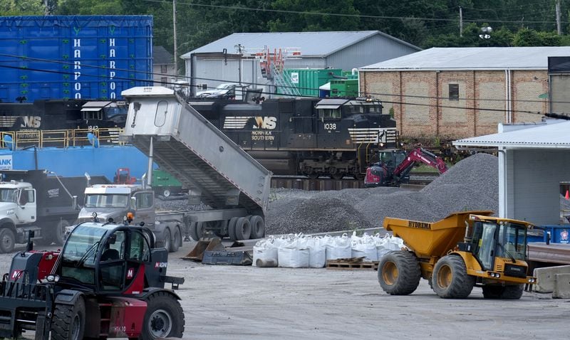 Cleanup and remediation continues on the site of the Feb. 3 Norfolk Southern freight train derailment, Friday, July 14, 2023, in East Palestine. (Matt Freed for The Atlanta Journal-Constitution)