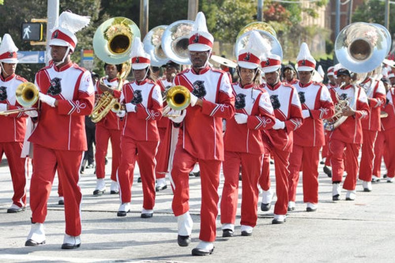 HOMECOMING CELEBRATION--The Clark Atlanta University band leads the Homecoming Parade in Atlanta.