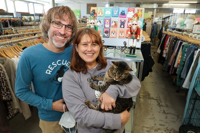 Toby Tobias and Tanya Mahrous (with Barbie) opened Second Life, an upscale thrift store in Avondale Estates that supports animal rescue organizations in January 2011. 
 PHIL SKINNER FOR THE ATLANTA JOURNAL-CONSTITUTION