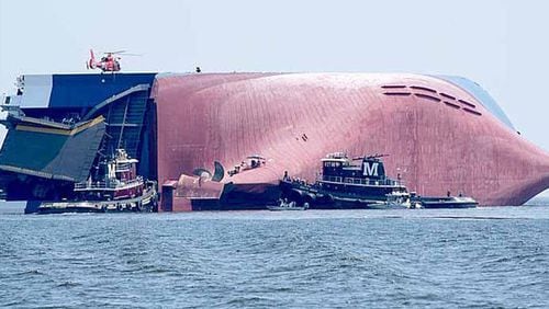 It’s expected to take several weeks to remove the Golden Ray from the St. Simons Sound, according to the U.S. Coast Guard. Georgia Ports Authority spokesman Robert Morris said an incident like this is the first of its kind for a vessel at either the Brunswick or Savannah ports. CONTRIBUTED BY U.S. COAST GUARD