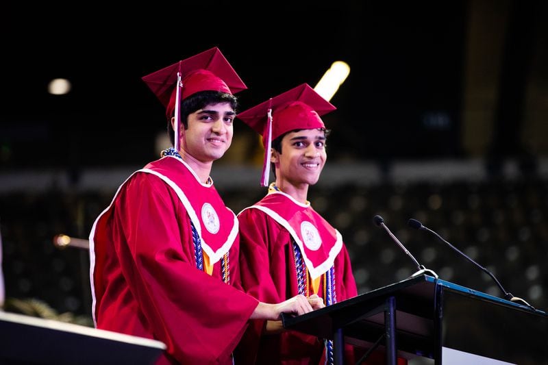 Aran (left) and Sayan Sonnad-Joshi are valedictorian and salutatorian of Atlanta's Midtown High School's Class of 2023. (Courtesy of Atlanta Public Schools)