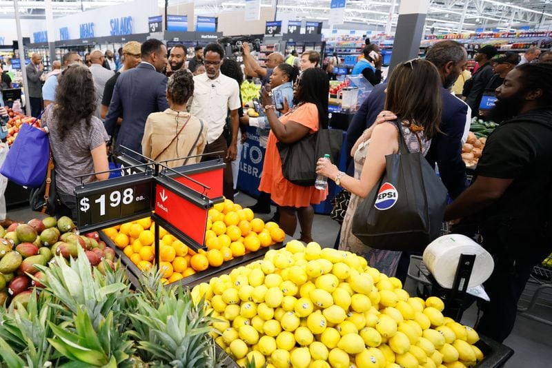 The new Walmart market in Vine City It's a first-of-its-kind conversion and is part of a fresh food access initiative to support the surrounding communities. Wednesday, May 22, 2024.
(Miguel Martinez / AJC)