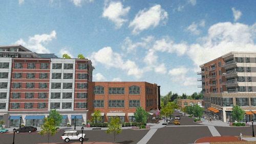 One of several elevations in Regent Partners and Morris and Fellows proposal for Phase II of the City Springs Development. (Courtesy City of Sandy Springs)