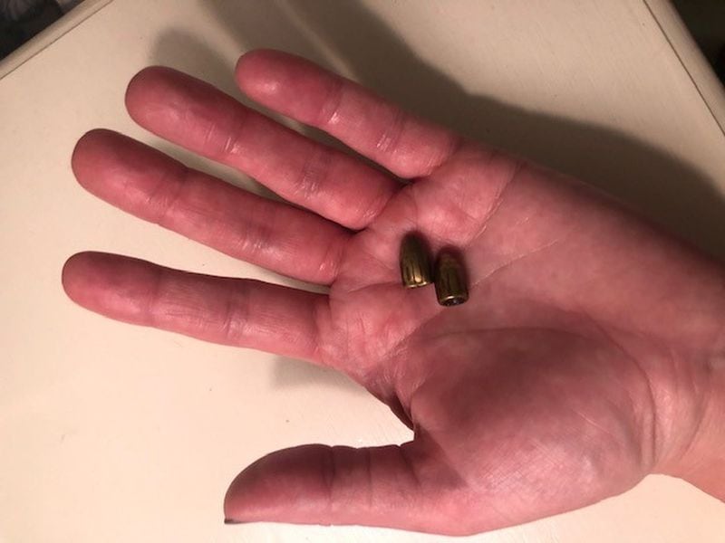 These are two of the four bullets removed from Janet Paulsen’s body while she was undergoing therapy at the the Shepherd Center. She carries them with her in her purse as a reminder to be grateful for every day. CONTRIBUTED