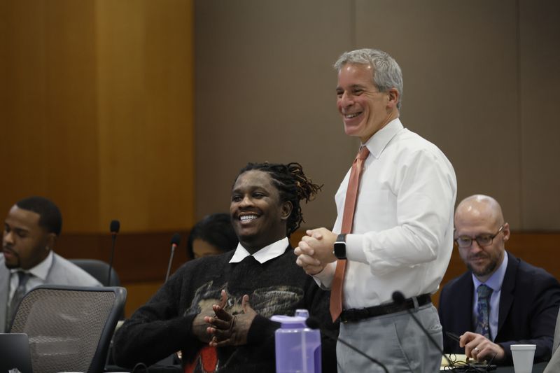 Atlanta rapper Young Thug and defense attorney Brian Steel.