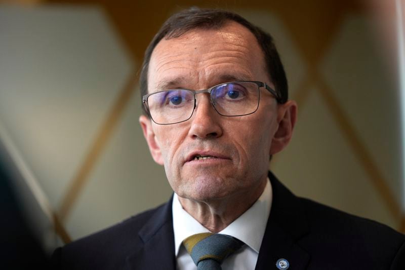 Norway's Foreign Minister Espen Barth Eide speaks during an interview at the Permanent Mission of Norway to the United Nations, Friday, Sept. 27, 2024, in New York. (AP Photo/Pamela Smith)