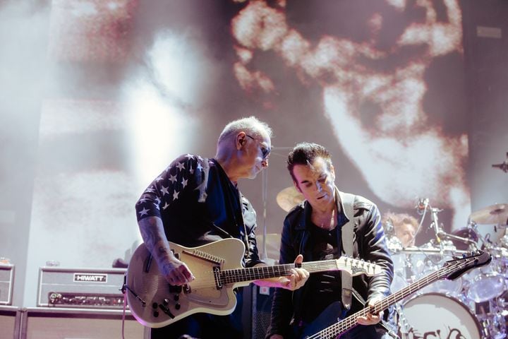 The Cure performs to an excited crowd at the State Farm Arena on June 27, 2023. (Sophie Harris for The Atlanta Journal-Constitution).