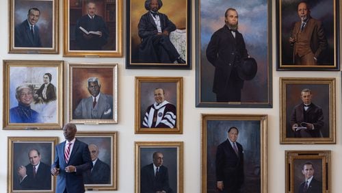 Dean Lawrence Carter walks through the newly renovated Martin Luther King Jr. International Chapel on the Morehouse College campus Tuesday, Oct. 11, 2022.  A Morehouse leader says training teachers to educate Black children has always been embedded in the mission of the school. (Steve Schaefer / steve.schaefer@ajc.com)