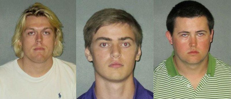 From left: Sean-Paul Gott, Ryan Isto and Patrick Forde. Photo: East Baton Rouge Parish Sheriff's Office via AP