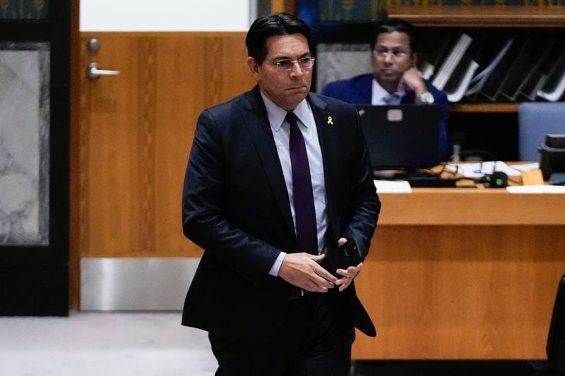 Israel's ambassador to the United Nations Danny Danon arrives during a meeting of the Security Council, Wednesday, Sept. 25, 2024, at U.N. headquarters. (AP Photo/Frank Franklin II)