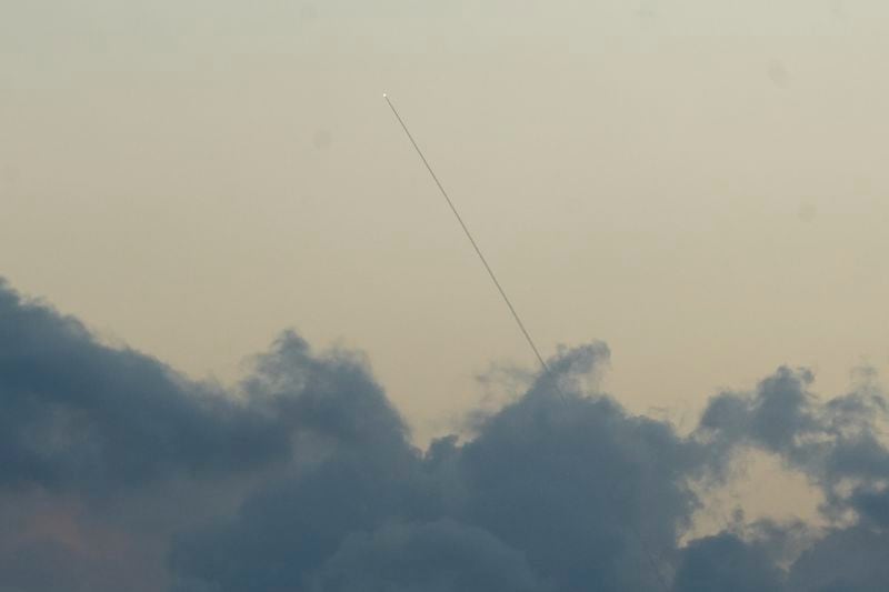 Israeli Iron Dome air defense system fires to intercept rockets that were launched from Lebanon, in northern Israel, Sunday, Sept. 22, 2024. (AP Photo/Baz Ratner)