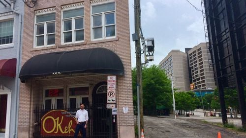 Kyle Kessler, an architect, downtown Atlanta resident and preservationist, stands in front of the building he’s trying to save.