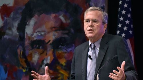 Former Florida Gov. Jeb Bush speaks during the RedState Gathering at Intercontinental Buckhead Hotel on Saturday, August 8, 2015.(AJC/Hyosub Shin)