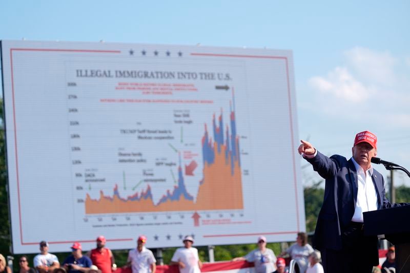 FILE - Republican presidential candidate former President Donald Trump speaks at a campaign rally, July 13, 2024, in Butler, Pa. (AP Photo/Evan Vucci, File)