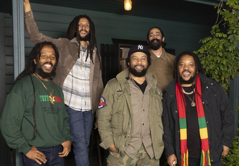 Ziggy Marley, from left, Julian Marley, Ky-Mani Marley, Damian Marley and Stephen Marley pose for a portrait on Sunday, Sept. 22, 2024, in New York. (Photo by Matt Licari/Invision/AP)