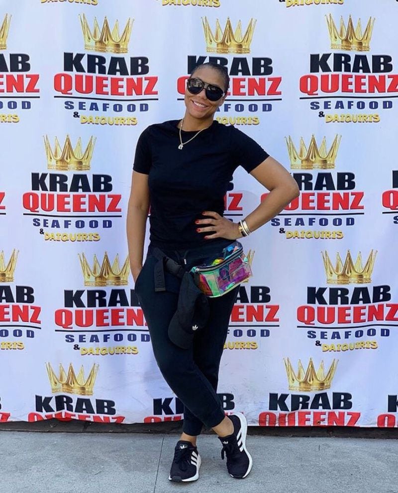 Tamar Braxton at the opening on Krab Queenz in Los Angeles.