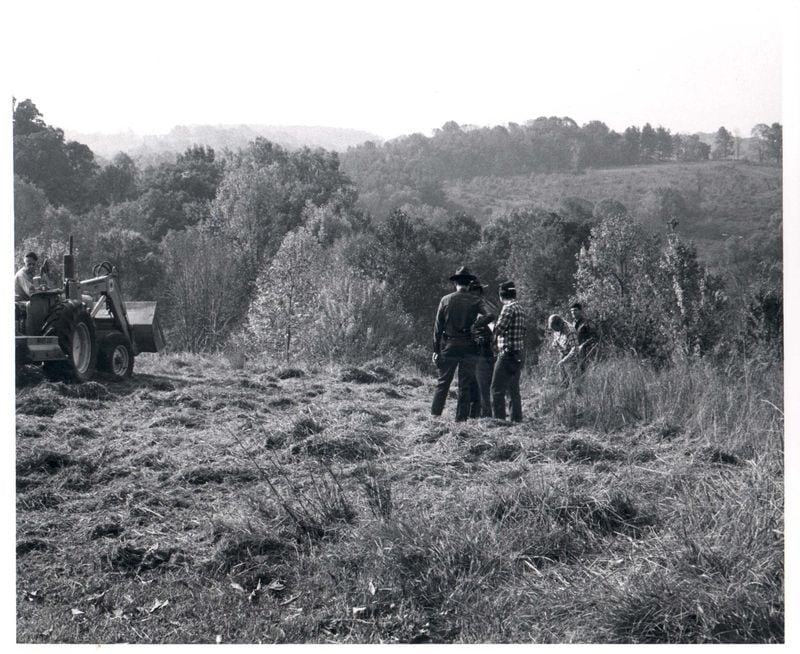 A 1975 photo of the scene where the body of 8-year-old Gretchen Harrington was found.