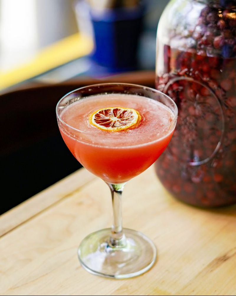 The Deer and the Dove shakes up gin, serviceberries, honeysuckle vodka and fresh squeezed lemon in a cocktail that is reminiscent of sultry Southern evenings. (Courtesy of the Deer and the Dove)