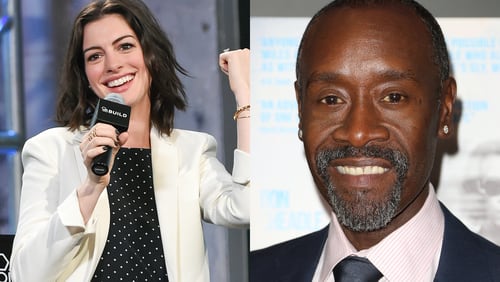 Anne Hathaway will be in a new Amazon film "The Idea of You" shooting in Georgia. Don Cheadle will be in a new Disney+ series "Armor Wars." AP/ JC Olivera/Sipa USA/TNS