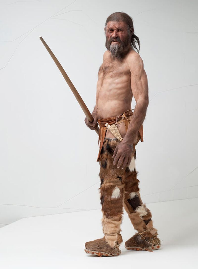A reconstruction of Ötzi the Iceman, who lived between 3350 and 3105 B.C. (Courtesy of University of West Georgia)