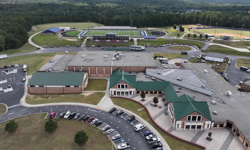 An aerial view of Apalachee High School in Winder.