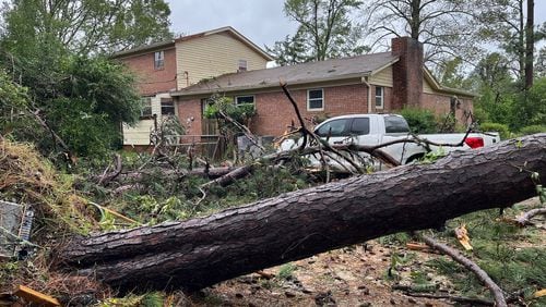 Downed trees and power outages are widespread in Augusta after Hurricane Helene passed through the Augusta area overnight on Friday.