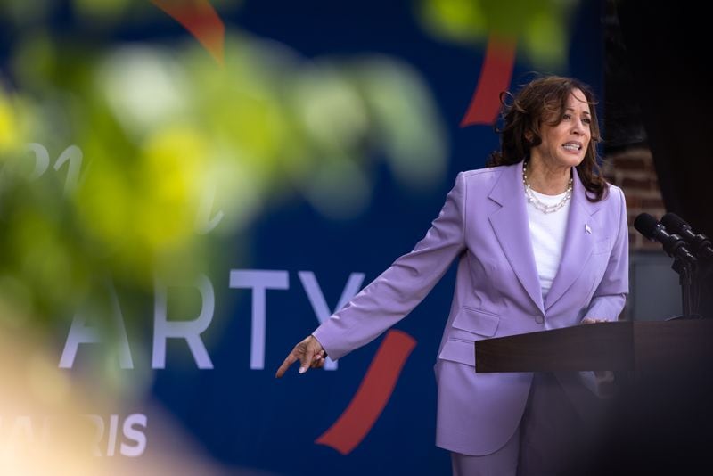 Vice President Kamala Harris Harris thanked President Joe Biden after he announced he would withdraw from this year's presidential race, calling his decision “a selfless and patriotic act.” She said in a social media post that it was her intention “to earn and win this nomination” and that "together we will fight, and together we will win.” (Arvin Temkar / AJC)