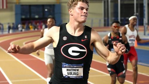 Former UGA sprint star Matthew Boling (shown here during an indoor meet in 2022) finished eighth in the finals of the 400 meters at the U.S. Olympic track and field trials Monday.