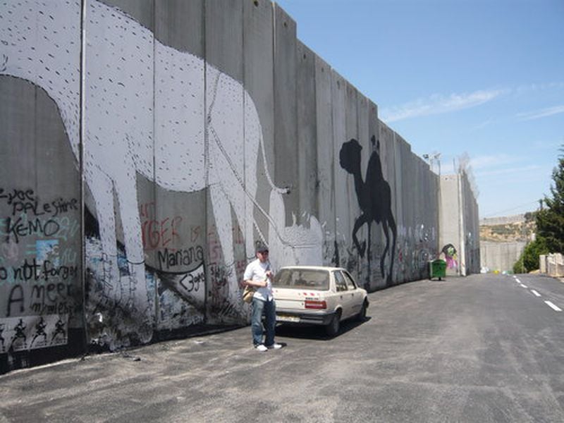 The wall dividing Israel and the West Bank.